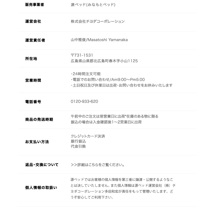 法律に基づく表記